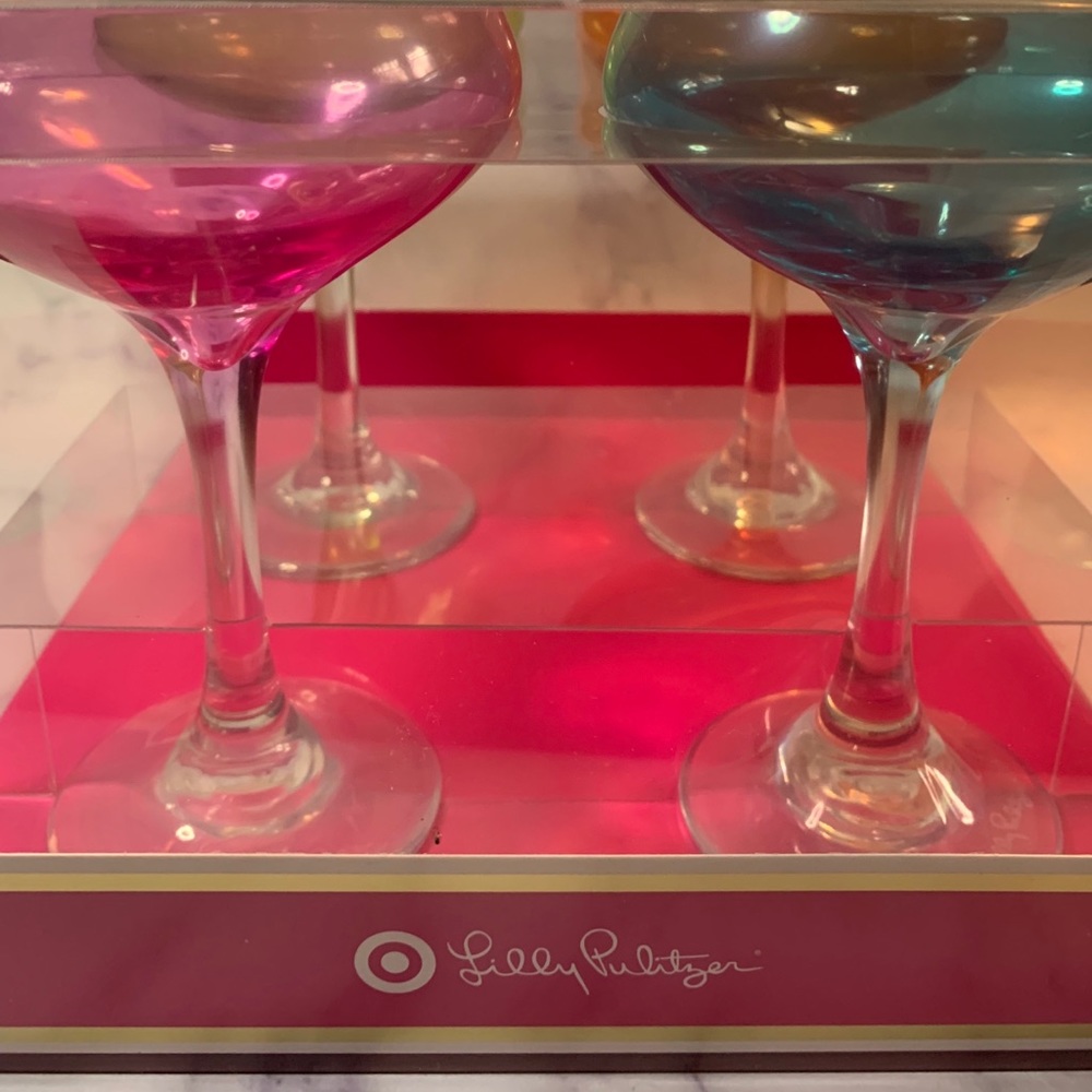 Lilly Pulitzer for Target Gold Rim Coupe Glasses
